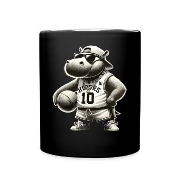 Hip-Hop Hippo Dunk Style - Tasse einfarbig - Schwarz - Vorne