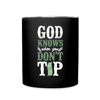 Bartender Mixologist God Knows - Tasse einfarbig - Schwarz - Vorne