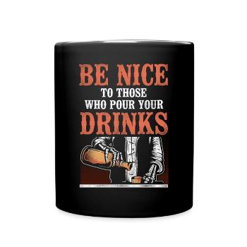 Barman Mixologue Soyez gentil avec - Mug uni - noir - Devant