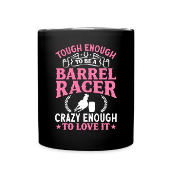 Rodeo Barrel Racing Pferd - Tasse einfarbig - Schwarz - Vorne
