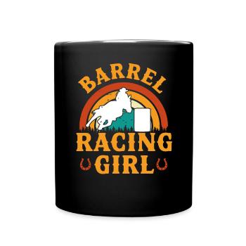 Rodeo Barrel Racing Pferd - Tasse einfarbig - Schwarz - Vorne