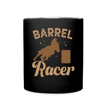 Cheval de course de barils de rodéo - Mug uni - noir - Devant