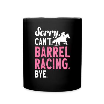Rodeo Barrel Racing Pferd - Tasse einfarbig - Schwarz - Vorne