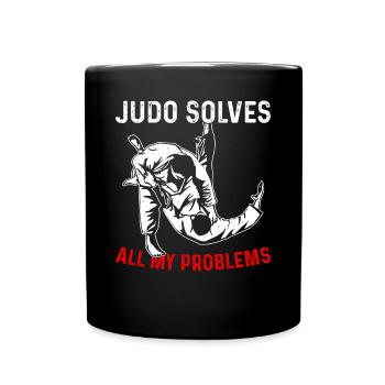Judo solves all my problems - Funny Judo fighting - Full Colour Mug - black - Front