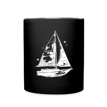Segelboot Skizze - Tasse einfarbig - Schwarz - Vorne