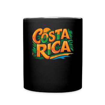 Costa Rica Souvenir Colorful Tropical Motif - Full Colour Mug - black - Front