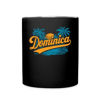 Dominica Souvenir – Tropische Palmen und - Tasse einfarbig - Schwarz - Vorne