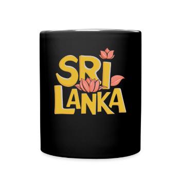 Sri Lanka Souvenir Blossoms Design - Full Colour Mug - black - Front