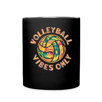 Volleyball Vibes Only Volleyball Volleyballer - Tasse einfarbig - Schwarz - Vorne