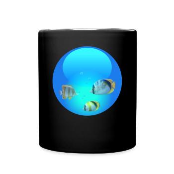 Frutiger Aero Aesthetic Tech Puffer Fish - Full Colour Mug - black - Front