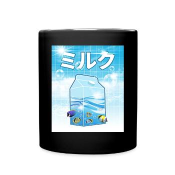 Frutiger Aero Aesthetic Tech Kawaii Milk Unterwass - Tasse einfarbig - Schwarz - Vorne