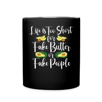 Avocado Gifts - Tasse einfarbig - Schwarz - Vorne