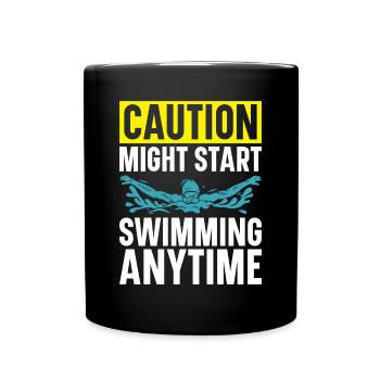 Swimming Water Sports Pool Swimming Swimmers - Full Colour Mug - black - Front
