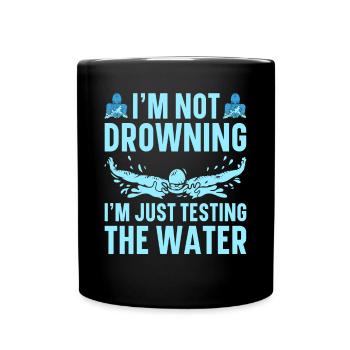 Schwimmen Wassersport Pool Schwimmsport Schwimmer - Tasse einfarbig - Schwarz - Vorne