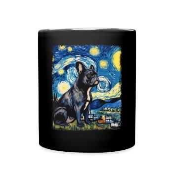 Bouledogue français Frenchie Chien Nuit étoilée - Mug uni - noir - Devant