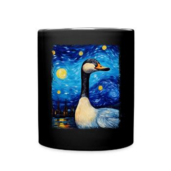 Oie Oie Canard Nuit Étoilée Peinture - Mug uni - noir - Devant