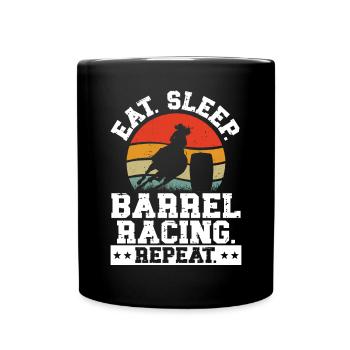 Cheval de course de barils de rodéo - Mug uni - noir - Devant