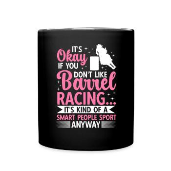 Cheval de course de barils de rodéo - Mug uni - noir - Devant