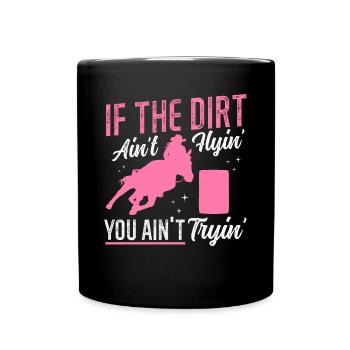 Cheval de course de barils de rodéo - Mug uni - noir - Devant