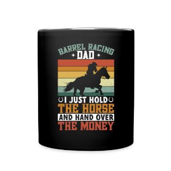 Rodeo Barrel Racing Pferd - Tasse einfarbig - Schwarz - Vorne