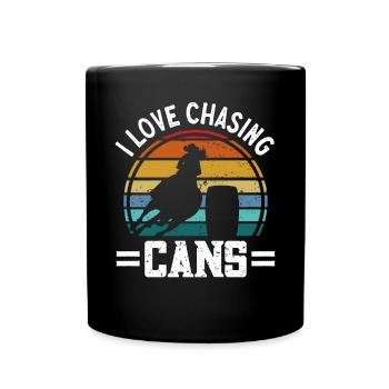 Cheval de course de barils de rodéo - Mug uni - noir - Devant