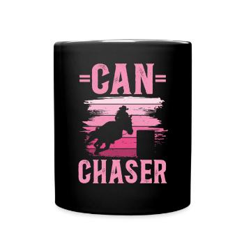 Cheval de course de barils de rodéo - Mug uni - noir - Devant