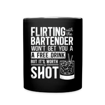 Bartender Mixologist Flirting With - Full Colour Mug - black - Front