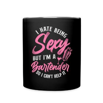 Barman mixologue Je déteste être - Mug uni - noir - Devant