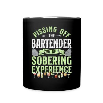 Bartender Mixologist Pissing Off - Full Colour Mug - black - Front