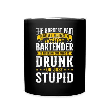 Bartender Mixologist The Hardest - Full Colour Mug - black - Front