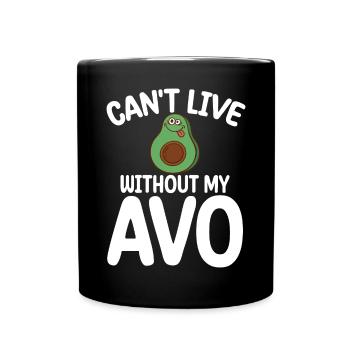 Avocado Gifts - Tasse einfarbig - Schwarz - Vorne
