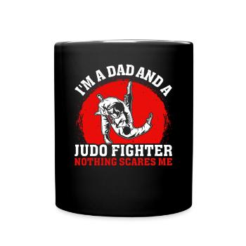 I'm a Dad and a Judo Fighter nothing scares me - D - Full Colour Mug - black - Front
