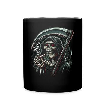 The Intoxicated Grim Reaper in the Moonlight - Full Colour Mug - black - Front