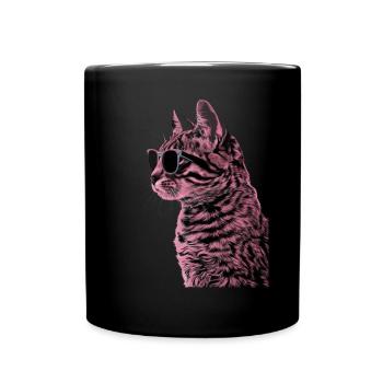 Sonnenbrille American Curl Geschenk - Tasse einfarbig - Schwarz - Vorne