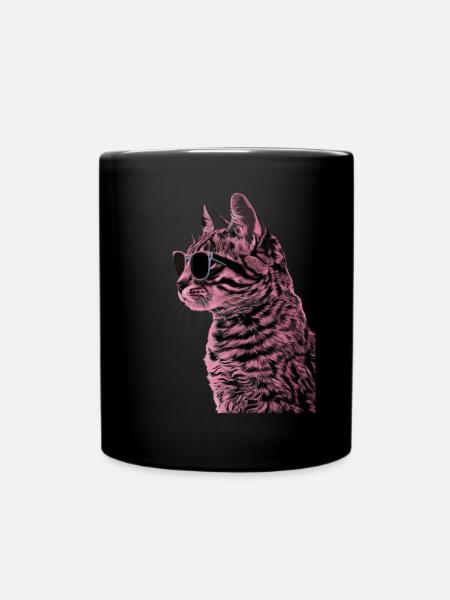 Sonnenbrille American Curl Geschenk - Tasse einfarbig - Schwarz