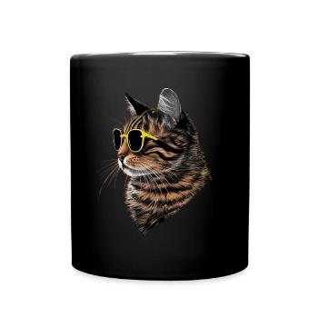 Bombay Cat Sonnenbrille Geschenk - Tasse einfarbig - Schwarz - Vorne