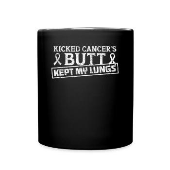 Lung Cancer Free Lung Cancer Awareness - Full Colour Mug - black - Front