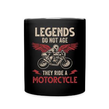 Motorrad Legende Geburtstag Motorradfahrer Biker - Tasse einfarbig - Schwarz - Vorne