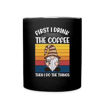 Gnome drôle & Amateur de café Café des nains de jardin - Mug uni - noir - Devant