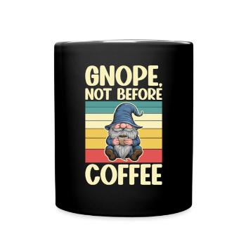 Gnome drôle & Amateur de café Café des nains de jardin - Mug uni - noir - Devant