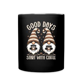 Gnome drôle & Amateur de café Café des nains de jardin - Mug uni - noir - Devant
