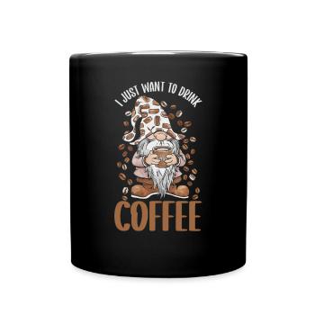 Gnome drôle & Amateur de café Café des nains de jardin - Mug uni - noir - Devant