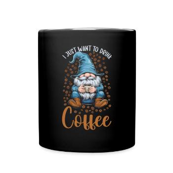 Gnome drôle & Amateur de café Café des nains de jardin - Mug uni - noir - Devant