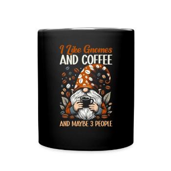 Gnome drôle & Amateur de café Café des nains de jardin - Mug uni - noir - Devant