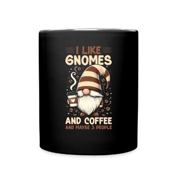 Gnome drôle & Amateur de café Café des nains de jardin - Mug uni - noir - Devant