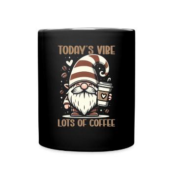 Gnome drôle & Amateur de café Café des nains de jardin - Mug uni - noir - Devant