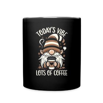 Gnome drôle & Amateur de café Café des nains de jardin - Mug uni - noir - Devant