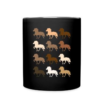 Cheval islandais - Mug uni - noir - Devant