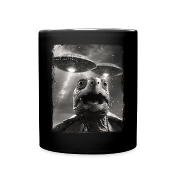 Turtle Sea Turtle UFO Alien Außerirdis - Full Colour Mug - black - Front