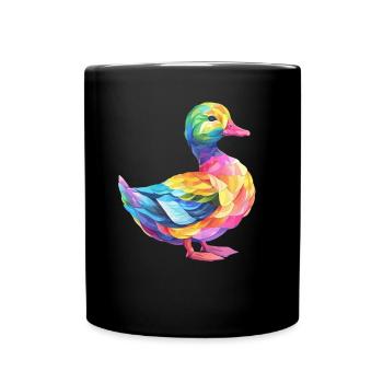 Canard coloré oeuvre Vibrant Coloré - Mug uni - noir - Devant
